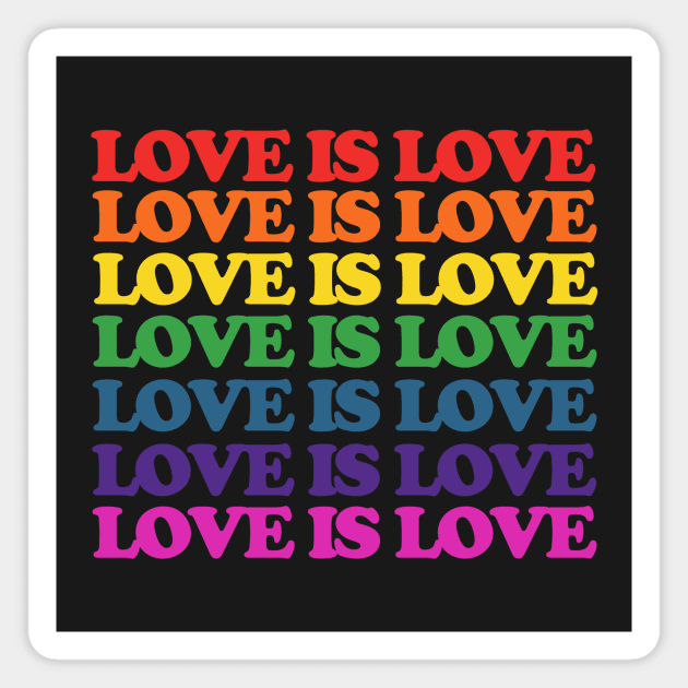 Love is Love rainbow Magnet by bubbsnugg